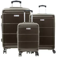סט 3 מזוודות קשיחות American Travel - צבע אפור כהה 