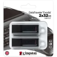 מארז 2 זכרונות ניידים Kingston DataTraveler Exodia 32GB USB3.2