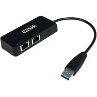 מציאון ועודפים - מתאם רשת מחיבור USB 3.0 ל-2 חיבורי רשת STLab U-990 10/100/1000Mbps