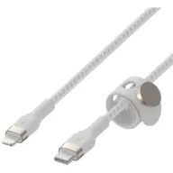 כבל סיליקון קלוע Lightning ל-USB-C מאושר MFI באורך 3 מטר Belkin Boost Charge צבע לבן