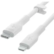 כבל סיליקון USB-C ל-Lightning מוסמך MFI באורך 3 מטר Belkin Boost Charge צבע לבן