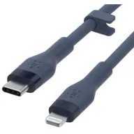כבל סיליקון USB-C ל-Lightning מוסמך MFI באורך 3 מטר Belkin Boost Charge צבע כחול