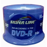 דיסקים לצריבה Silver Line DVD-R x16 4.7GB Media 50-Pack