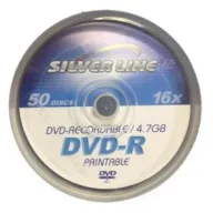 דיסקים לצריבה Silver Line DVD-R x16 4.7GB Printable Media 50-Pack