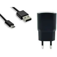 מציאון ועודפים - מטען קיר 2.1A USB עם כבל מיקרו USB באורך 1.5 מטר Power-Tech PT-121 - צבע שחור