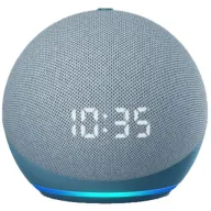 מציאון ועודפים - רמקול חכם Echo Dot (דור 4) עם צג שעון Amazon - צבע כחול