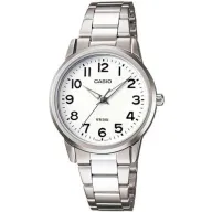 שעון יד אנלוגי לאישה עם רצועת Stainless Steel כסופה Casio LTP-1303D-7BVDF - צבע לבן