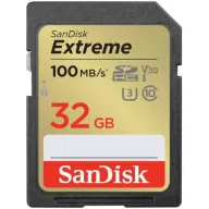 כרטיס זיכרון SanDisk Extreme SDHC UHS-I Class-10 U3 V30 - דגם SDSDXVT-032G-GNCIN - נפח 32GB