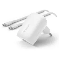 מטען קיר Belkin Boost Charge Wall Charger W PPS + USB-C To USB-C Cable 30W - צבע לבן