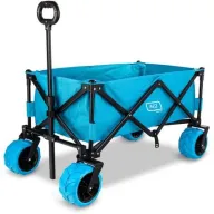 עגלת ים/שטח Premium מתקפלת עם גלגלים רחבים דגם Rocky מבית NGL - צבע תכלת