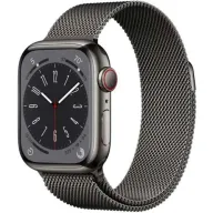שעון חכם Apple Watch 41mm Series 8 GPS + Cellular צבע שעון Graphite Stainless Steel Case צבע רצועה Graphite Milanese Loop