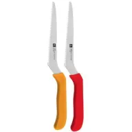 זוג סכיני חיתוך משוננות רב-תכליתיות 14 ס''מ Food Appeal Classic - צבע אדום וכתום