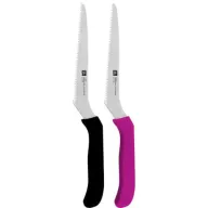 זוג סכיני חיתוך משוננות רב-תכליתיות 14 ס''מ Food Appeal Classic - צבע שחור וסגול