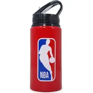 בקבוק שתיה אלומיניום עם קשית 500 מ''ל מבית NBA - אדום עם לוגו
