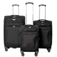 סט מזוודות בד 20+24+28 אינץ' דגם Napolitano מבית Camel Mountain - צבע שחור ואפור