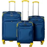 סט מזוודות בד 20+24+28 אינץ' דגם Napolitano מבית Camel Mountain - צבע כחול וצהוב