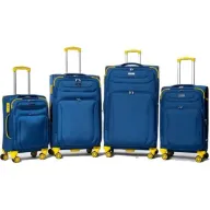 סט מזוודות בד 20+24+28+32 אינץ' דגם Napolitano מבית Camel Mountain - צבע כחול וצהוב