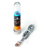 מציאון ועודפים - כבל סנכרון וטעינה ניילון Miracase למכשירים בעלי חיבור USB מסוג C באורך 1 מטר - צבע אפור/שחור