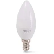 מציאון ועודפים - נורת LED נר בציפוי חלבי NISKO 7W E14 A37 - אור קר גוון אור 6000K