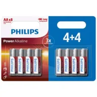 מציאון ועודפים - 8 סוללות Philips Power Alkaline AA