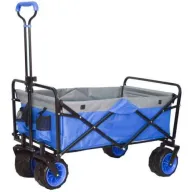 עגלת קמפינג 4 גלגלים פרמיום Playa - צבע כחול / אפור