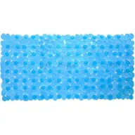 שטיחון אמבט PVC למניעת החלקה דגם חלוקי נחל קטנים מבית Aquila - צבע כחול שקוף, מידה 70x35 ס״מ
