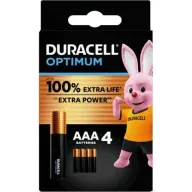 4 סוללות AAA לא נטענות Duracell Optimum