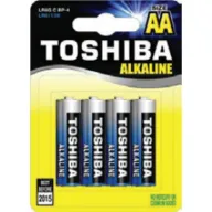 מציאון ועודפים - 4 סוללות AA לא נטענות Toshiba Alkaline 