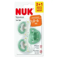 3 מוצצים לגילאי 0-6 חודשים Nuk Signature - צבע כוכבים ירוקים