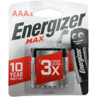 מציאון ועודפים - 4 סוללות Energizer Max Alkaline AAA LR03 Pack
