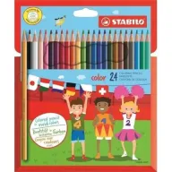 חבילת עפרונות צבעוניים 24 צבעים STABILO Color