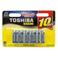10 סוללות AAA לא נטענות Toshiba Alkaline 