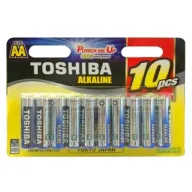 10 סוללות AA לא נטענות Toshiba Alkaline 
