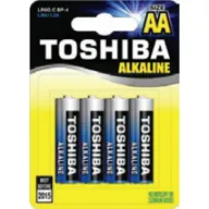 4 סוללות AA לא נטענות Toshiba Alkaline 