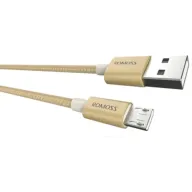 כבל סנכרון וטעינה ניילון למכשירים בעלי חיבור Romoss CB05N-569-03 Micro USB באורך מטר בצבע זהב
