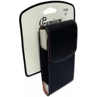 כיסוי חגורה אוניברסלי אנכי לסמארטפונים עד 4 אינטש Premium Leather - צבע שחור