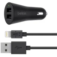 מטען USB כפול לרכב עם כבל בחיבור Belkin 2.4A BOOSTUP Lightning