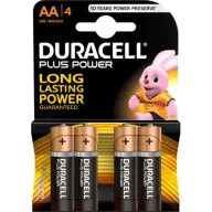 4 סוללות AAA לא נטענות Duracell Plus Power