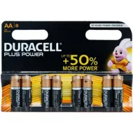 8 סוללות AA לא נטענות Duracell Plus Power