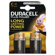 2 סוללות C לא נטענות Duracell Plus Power