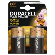 2 סוללות D לא נטענות Duracell Plus Power