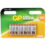 10 סוללות AAA לא נטענות דגם Ultra Alkaline של חברת GP