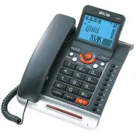 טלפון חוטי עם צג LCD גדול ושיחה מזוהה + מקשים בעברית Alcom AL-6211