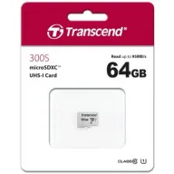 כרטיס זכרון Transcend 300S Micro SDXC UHS-I U1 TS64GUSD300S - נפח 64GB - ללא מתאם SD