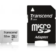 כרטיס זכרון Transcend 300S Micro SDHC UHS-I U1 TS32GUSD300S-A - נפח 32GB - עם מתאם SD