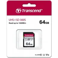 כרטיס זכרון Transcend 300S Secure-Digital SDXC UHS-I U1 TS64GSDC300S - נפח 64GB 