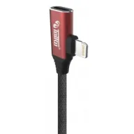 כבל טעינה USB Lightning עם מתאם אודיו Lightning מבית Toiko באורך 1.2 מטר - אדום