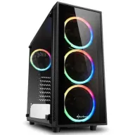 מארז מחשב ללא ספק Sharkoon TG4 Black / RGB Tempered Glass ATX - צבע שחור