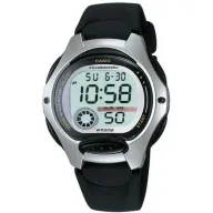 שעון יד דיגיטלי עם רצועת סיליקון שחורה Casio LW-200-1AVDF - כסוף