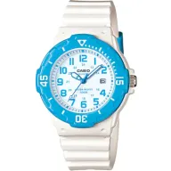 שעון יד אנלוגי לנשים עם רצועת סיליקון לבנה Casio LRW-200H-2BVDF - כחול / לבן